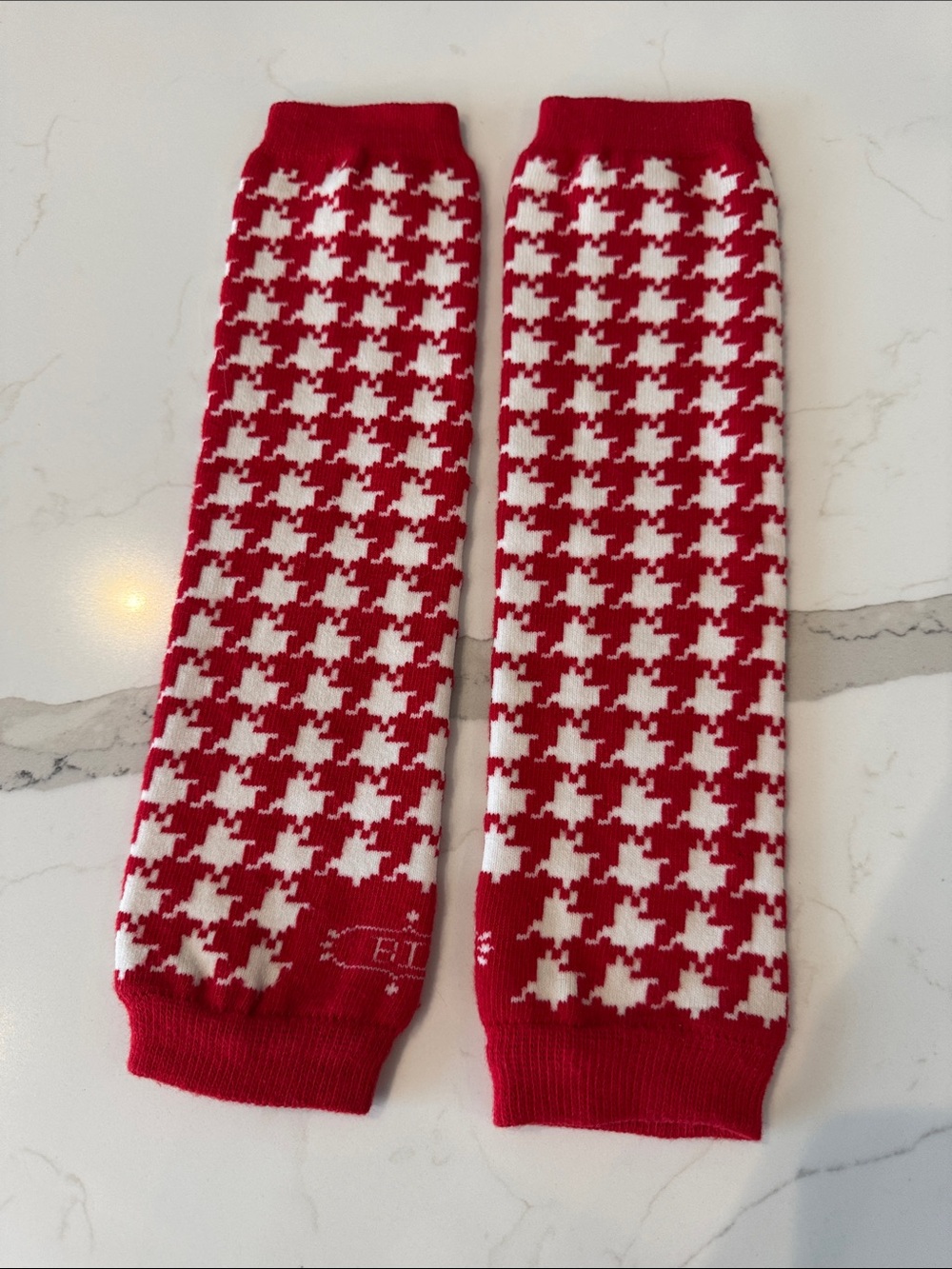 BabyLegs Red & White Houndstooth Leg Warmers